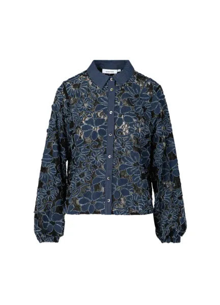 FLOWER STRUCTURE SHIRT BLUE DENIM 