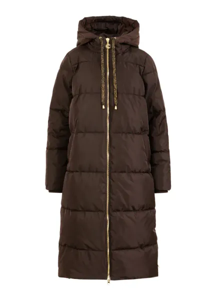 LONG PUFFER JACKET DARK BROWN